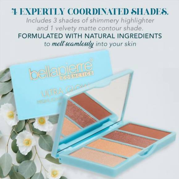 NEW BELLAPIERRE COSMETICS ultra glow highlighting & bronzing palette in white - Picture 4 of 5
